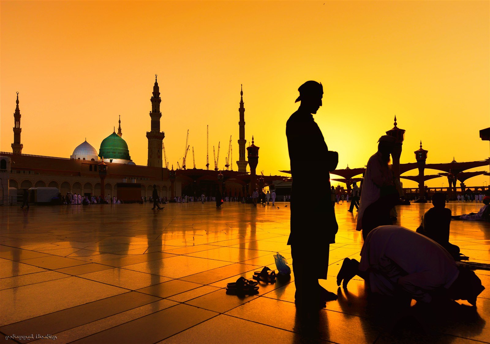 Sunrise over the Prophet’s Mosque in Madinah