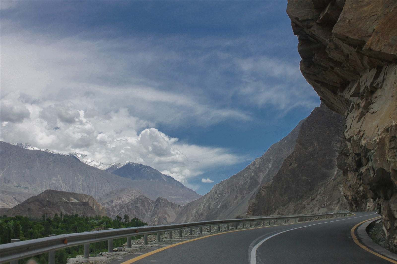 A winding road through the mountains of Pakistan
